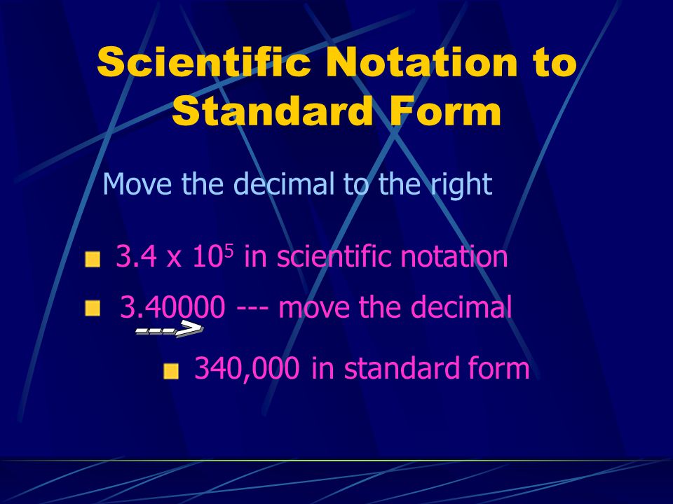 Scientific Notation to Standard Form
