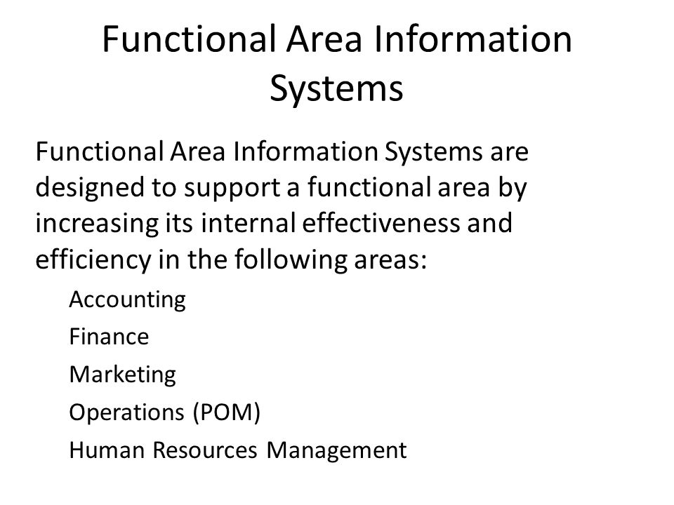 Functional Area Information Systems