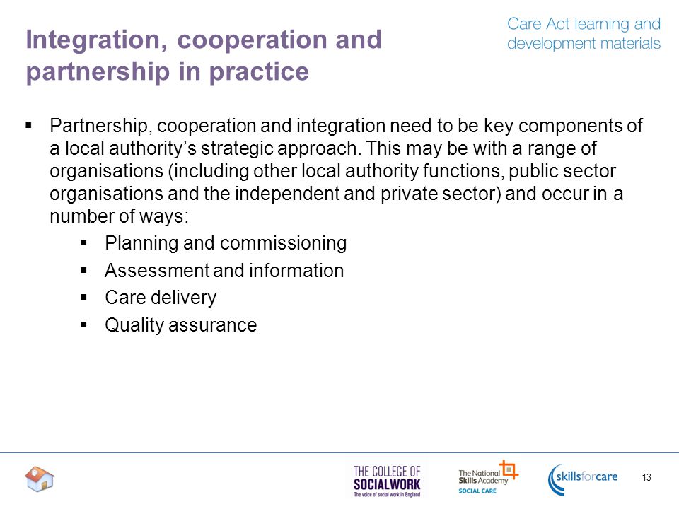 Integration, cooperation and partnership in practice