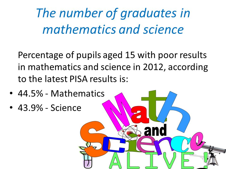 The number of graduates in mathematics and science