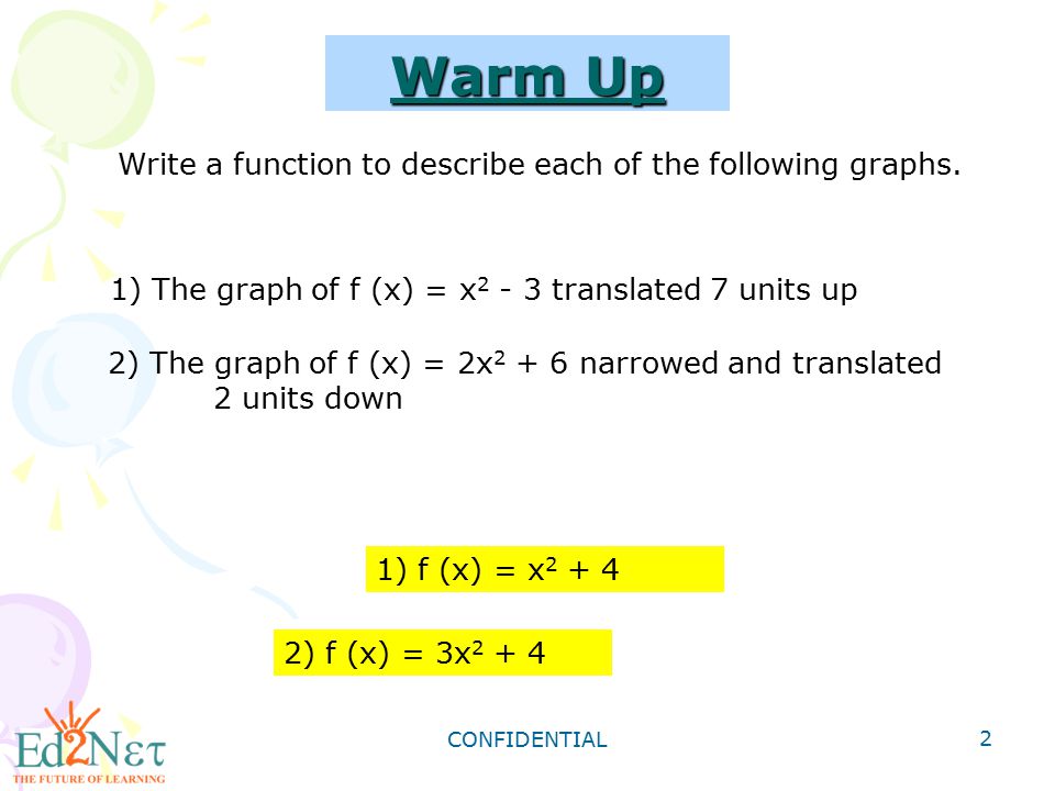 Write a function to describe each of the following graphs.