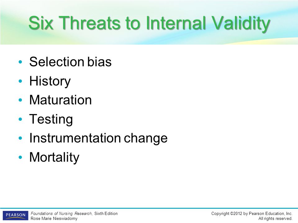 Six Threats to Internal Validity