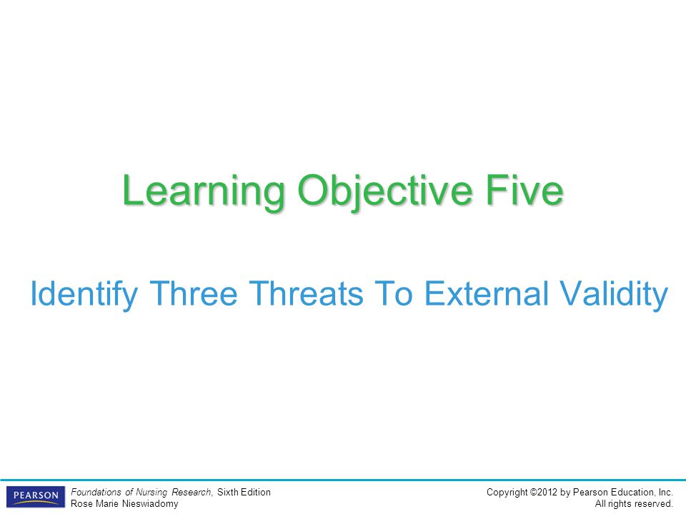 Learning Objective Five Identify Three Threats To External Validity