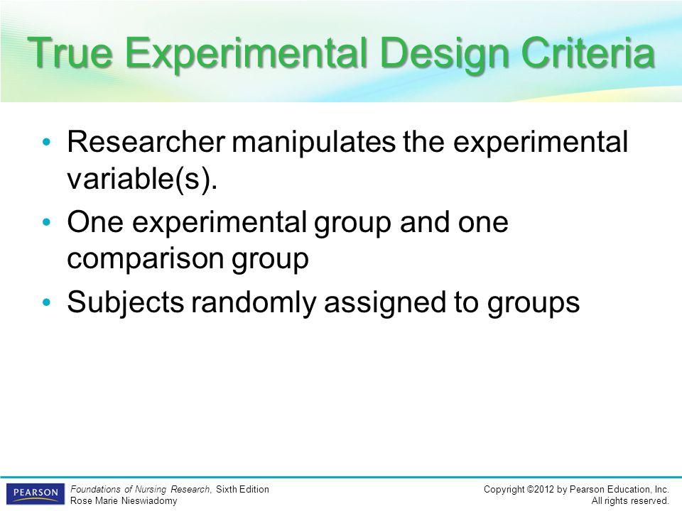 True Experimental Design Criteria
