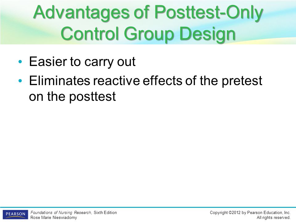 Advantages of Posttest-Only Control Group Design