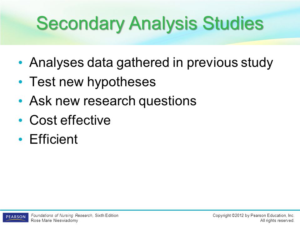 Secondary Analysis Studies