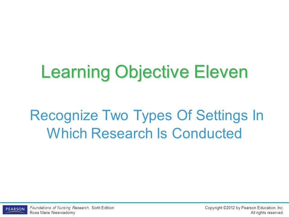 Learning Objective Eleven Recognize Two Types Of Settings In Which Research Is Conducted