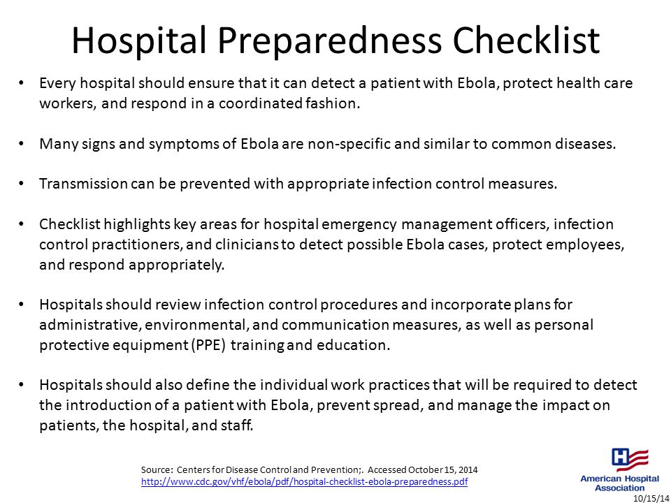 Hospital Preparedness Checklist