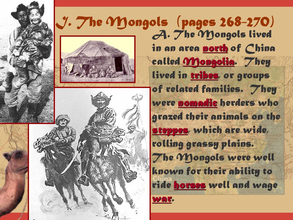 I. The Mongols (pages )