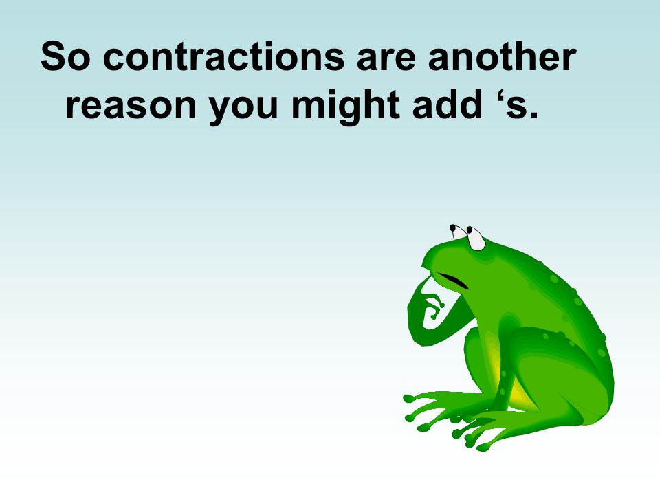 So contractions are another reason you might add ‘s.