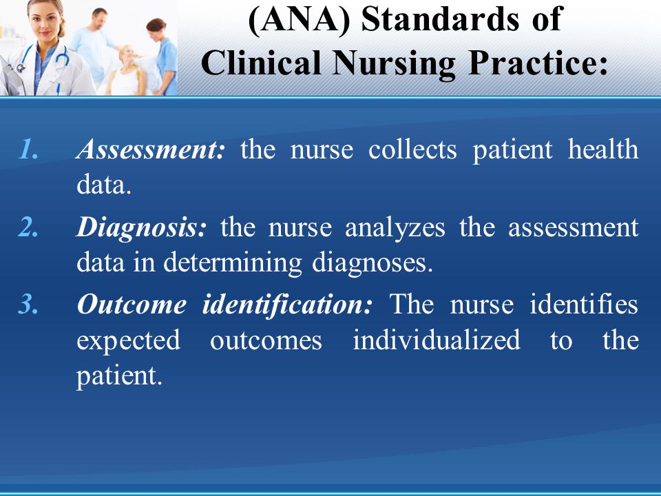 (ANA) Standards of Clinical Nursing Practice: