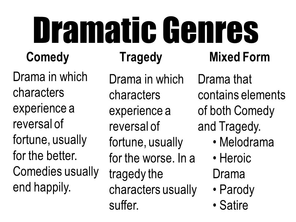Comedy Tragedy Mixed Form