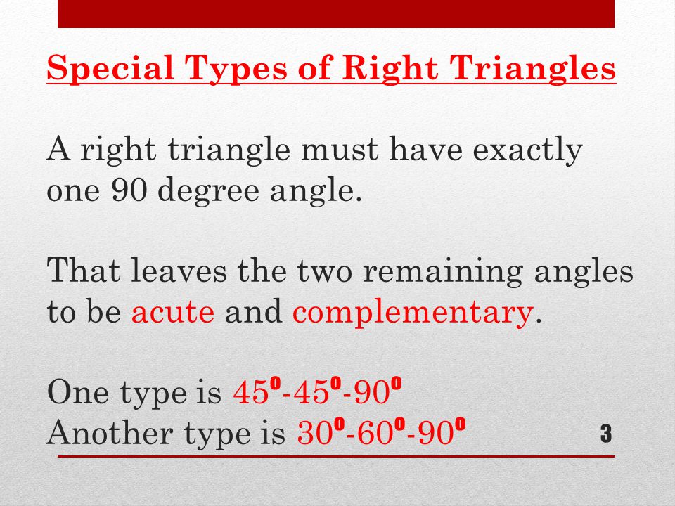 Special Types of Right Triangles