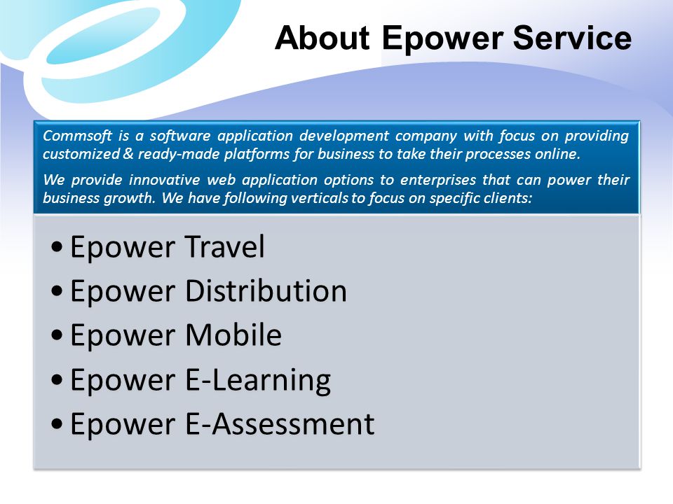 About Epower Service