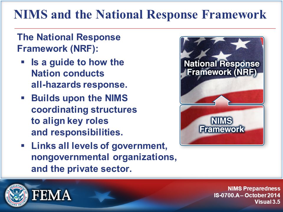 NIMS and the National Response Framework
