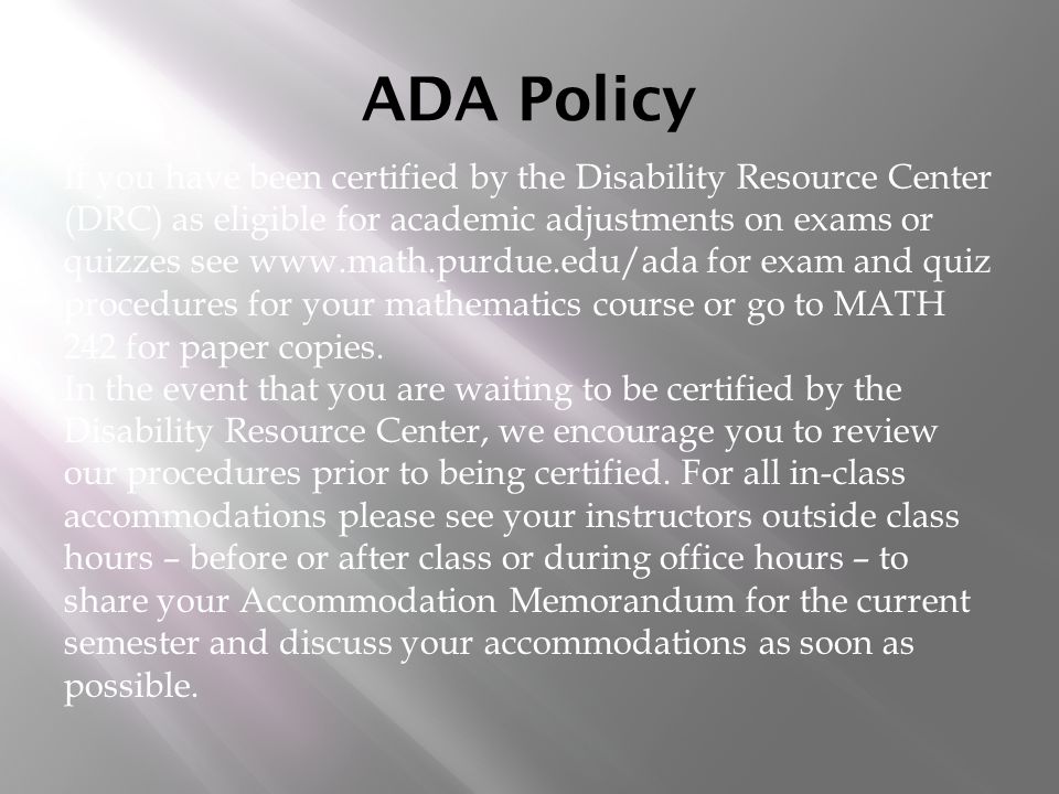 ADA Policy