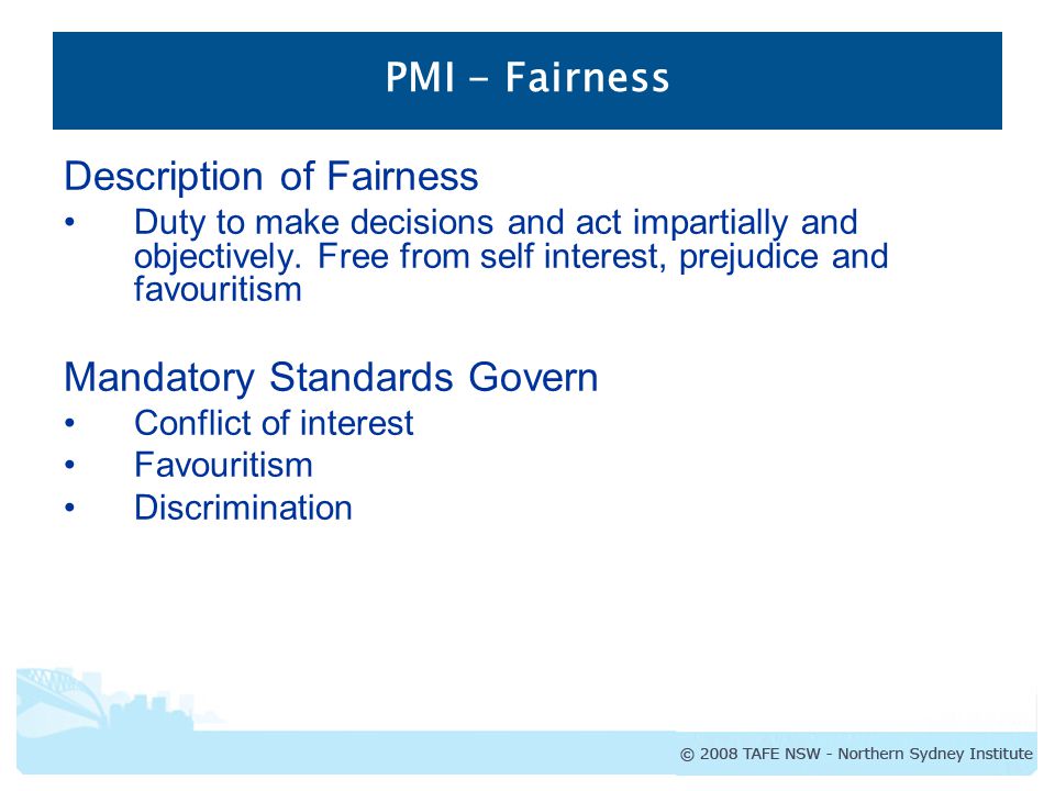 Description of Fairness