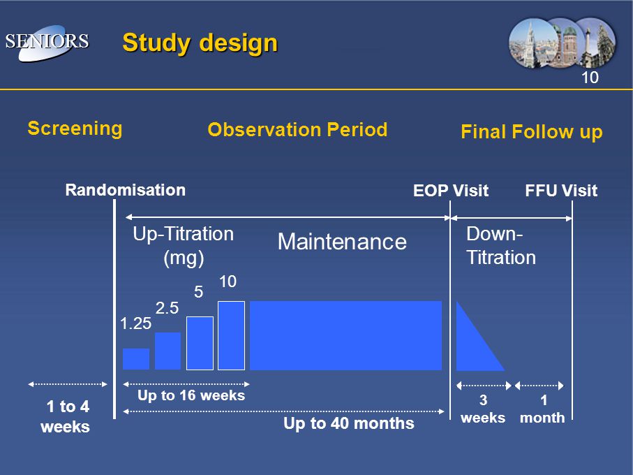 Study design Maintenance SENIORS Screening Observation Period
