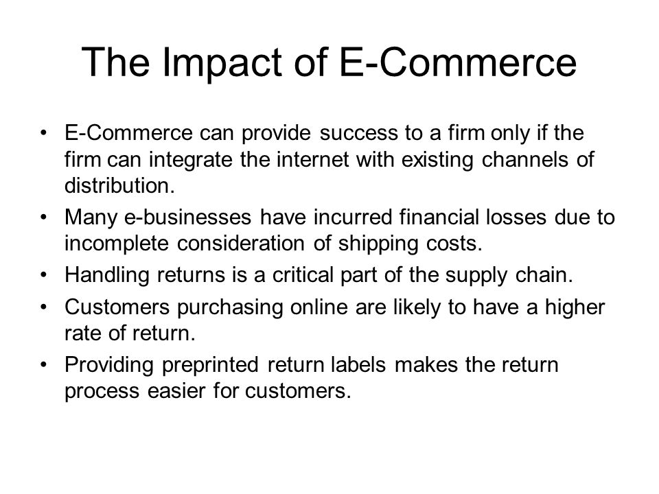 The Impact of E-Commerce