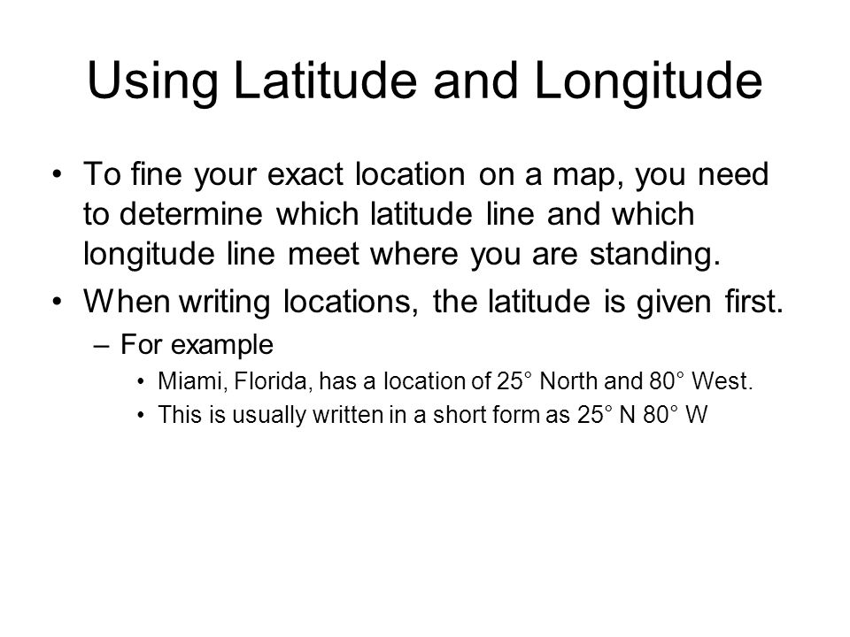 Using Latitude and Longitude