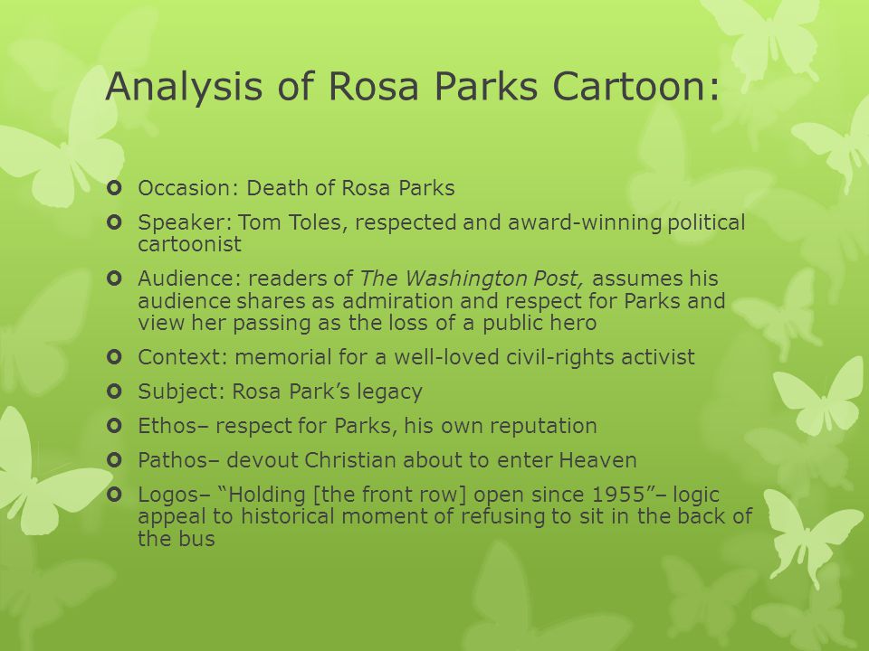 Analysis of Rosa Parks Cartoon: