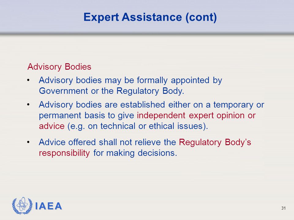 Expert Assistance (cont)
