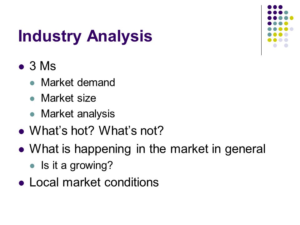 Industry Analysis 3 Ms What’s hot What’s not
