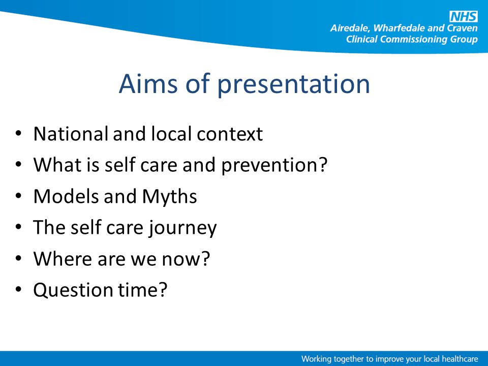 Aims of presentation National and local context