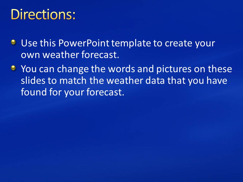 Directions Use This Powerpoint Template To Create Your Own