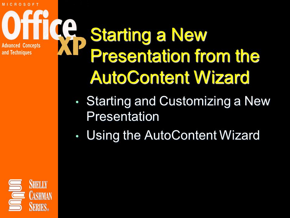 Starting a New Presentation from the AutoContent Wizard