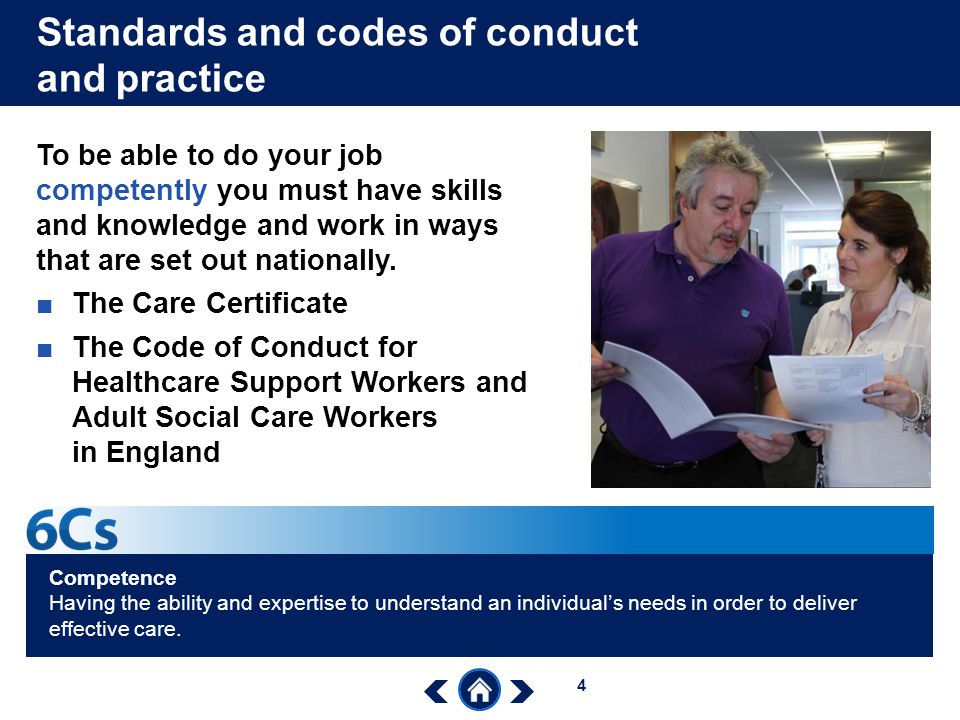 Standards and codes of conduct and practice