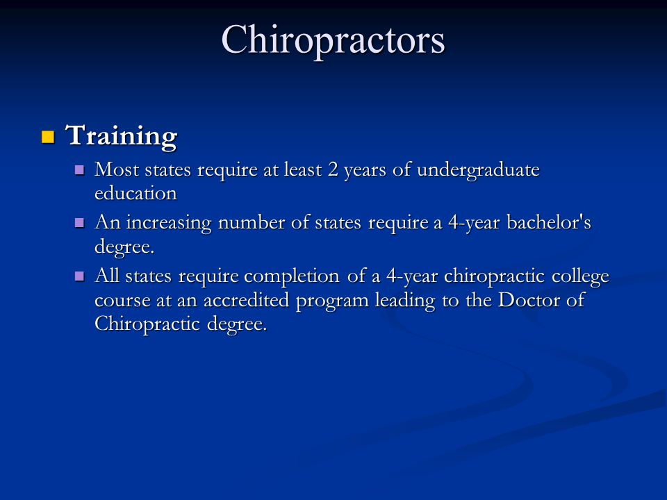 Chiropractors Training