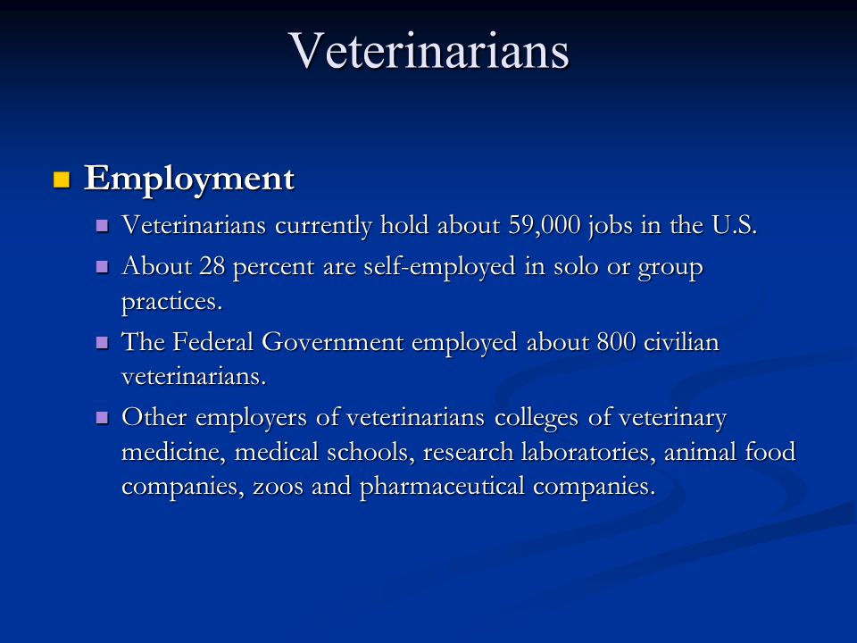 Veterinarians Employment