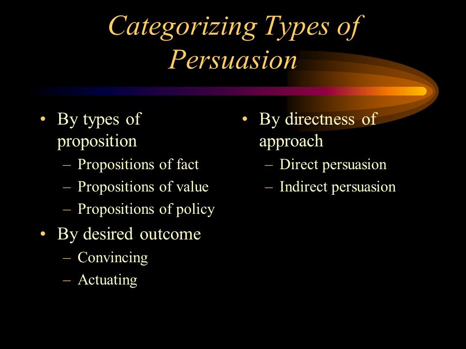Categorizing Types of Persuasion