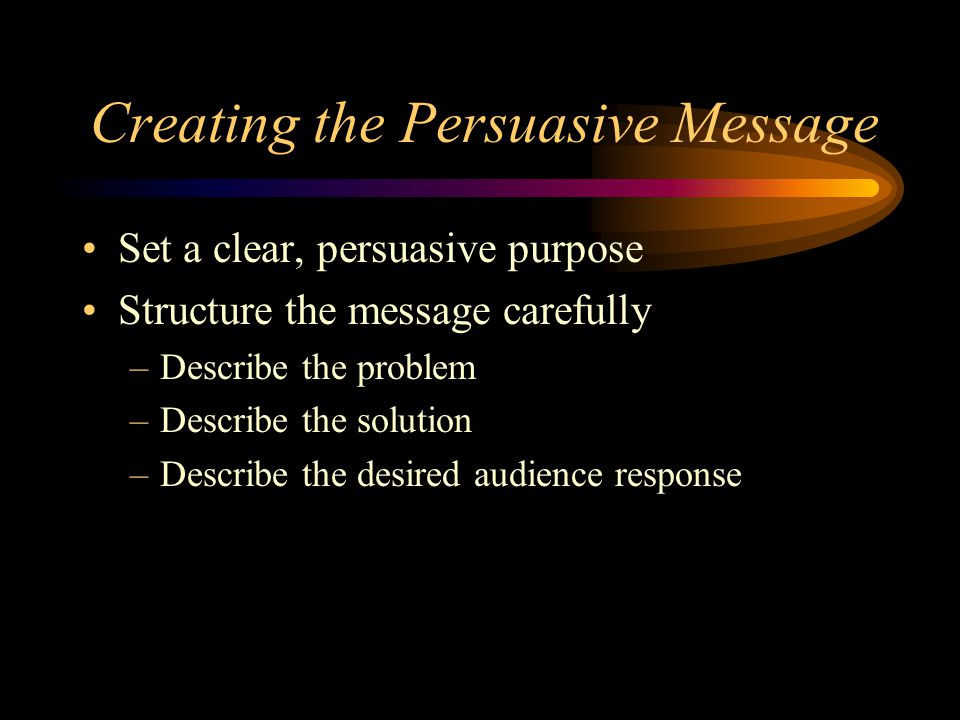Creating the Persuasive Message