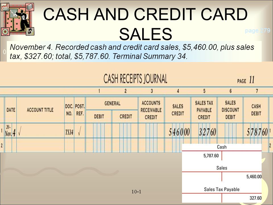 CASH AND CREDIT CARD SALES