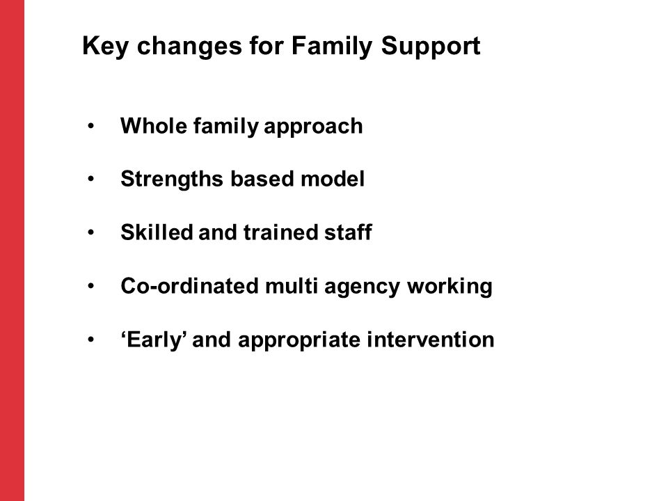 Key changes for Family Support