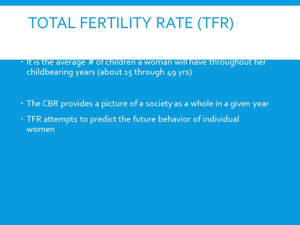 Total Fertility Rate (TFR)