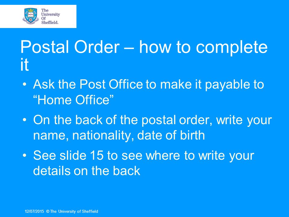 Postal Order – how to complete it