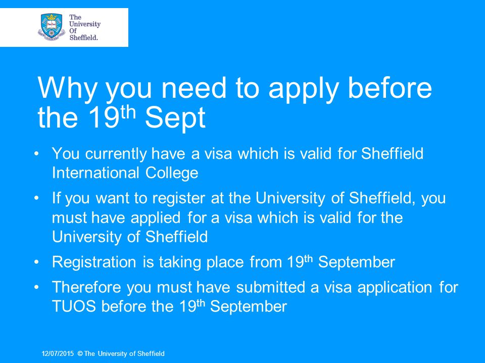 Why you need to apply before the 19th Sept