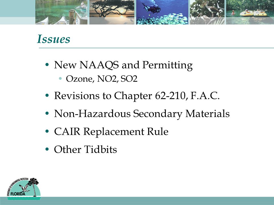 Issues New NAAQS and Permitting Revisions to Chapter , F.A.C.