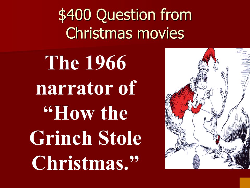 $400 Question from Christmas movies
