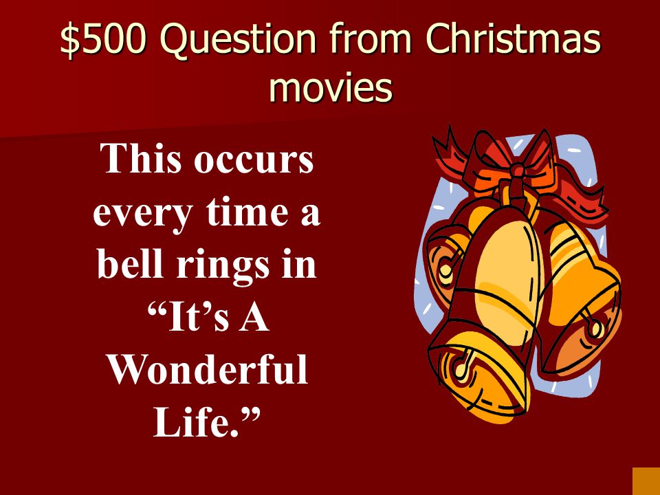 $500 Question from Christmas movies