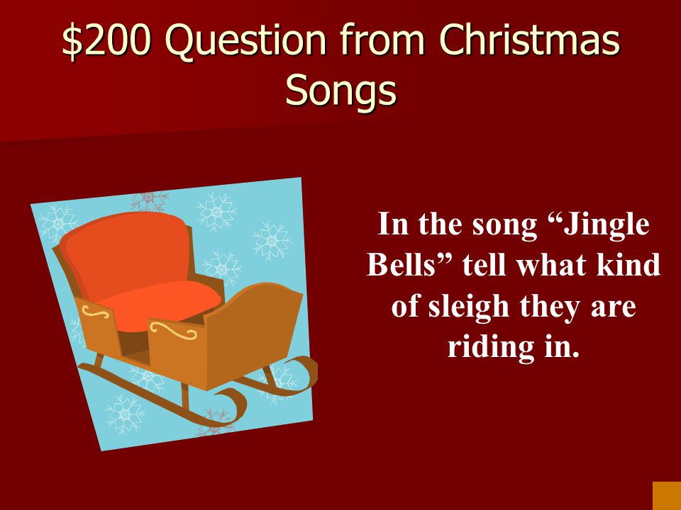 $200 Question from Christmas Songs