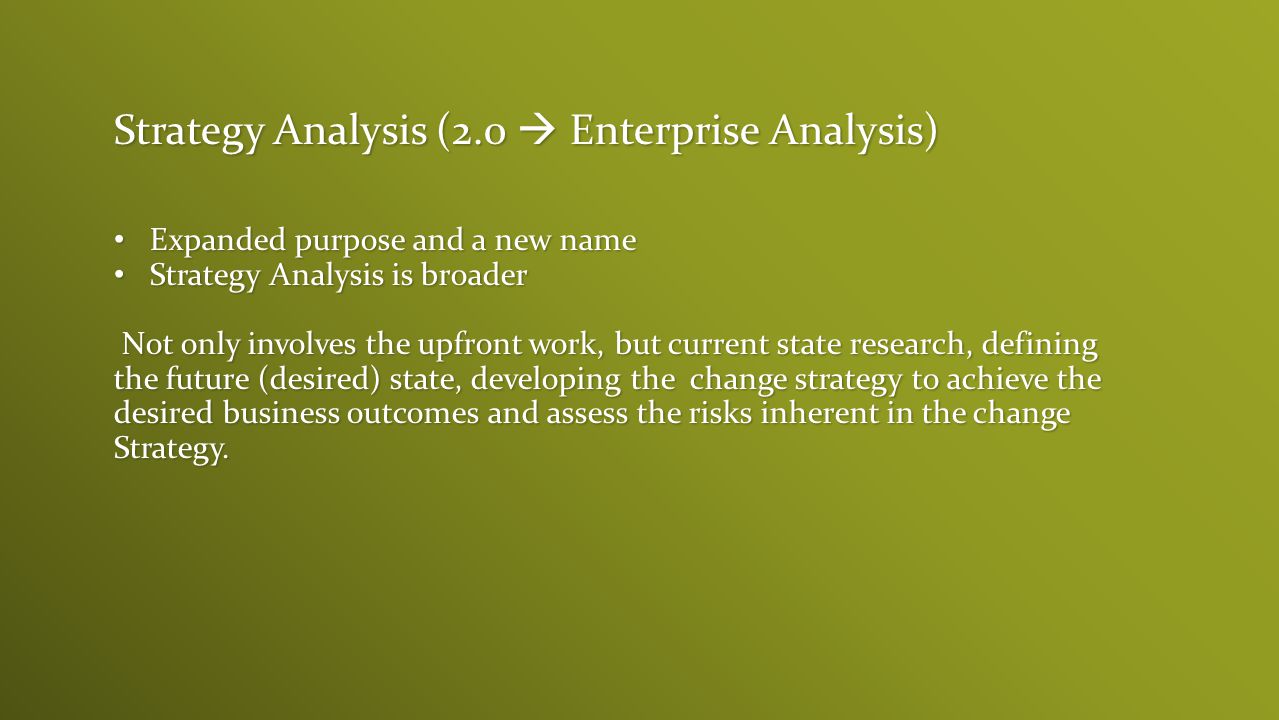 Strategy Analysis (2.0  Enterprise Analysis)