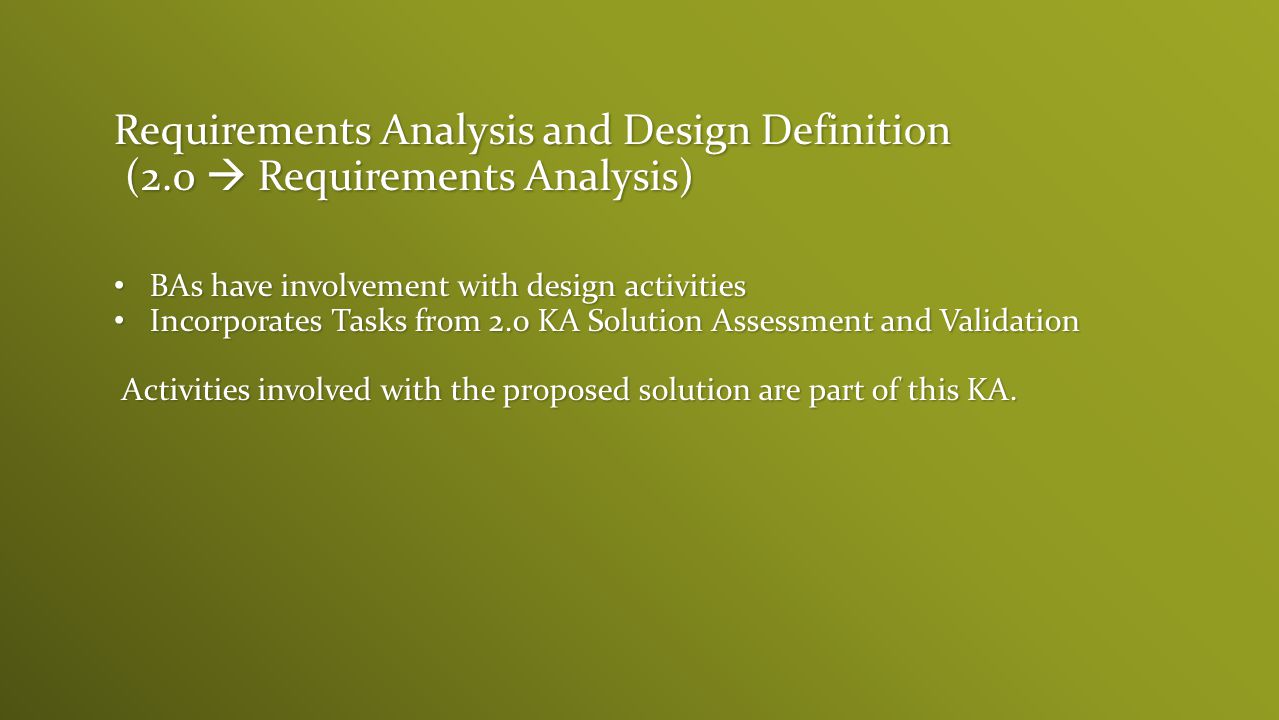 Requirements Analysis and Design Definition