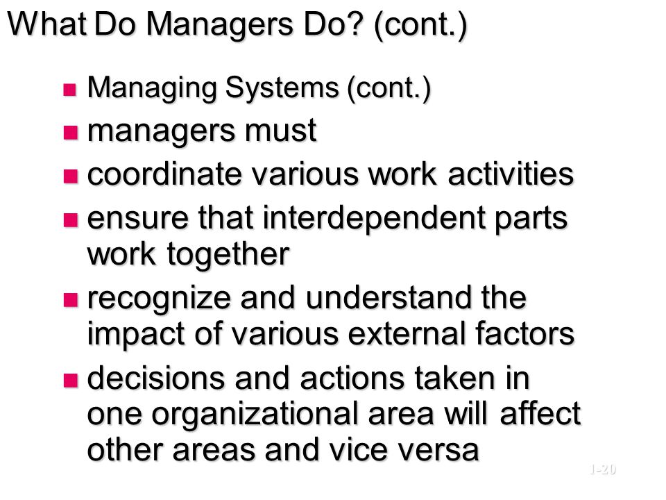 What Do Managers Do (cont.)