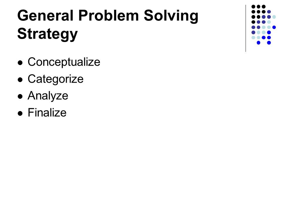 General Problem Solving Strategy