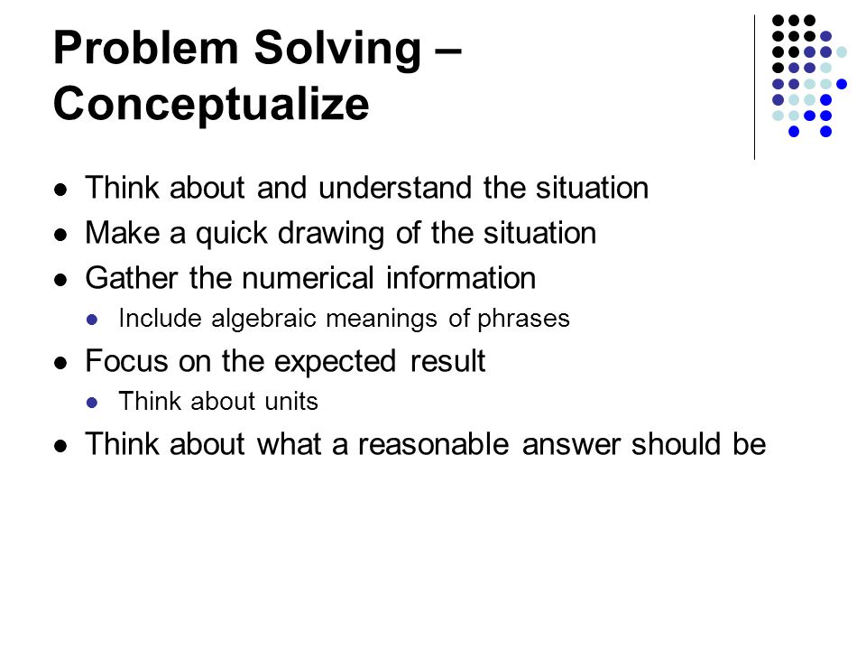 Problem Solving – Conceptualize