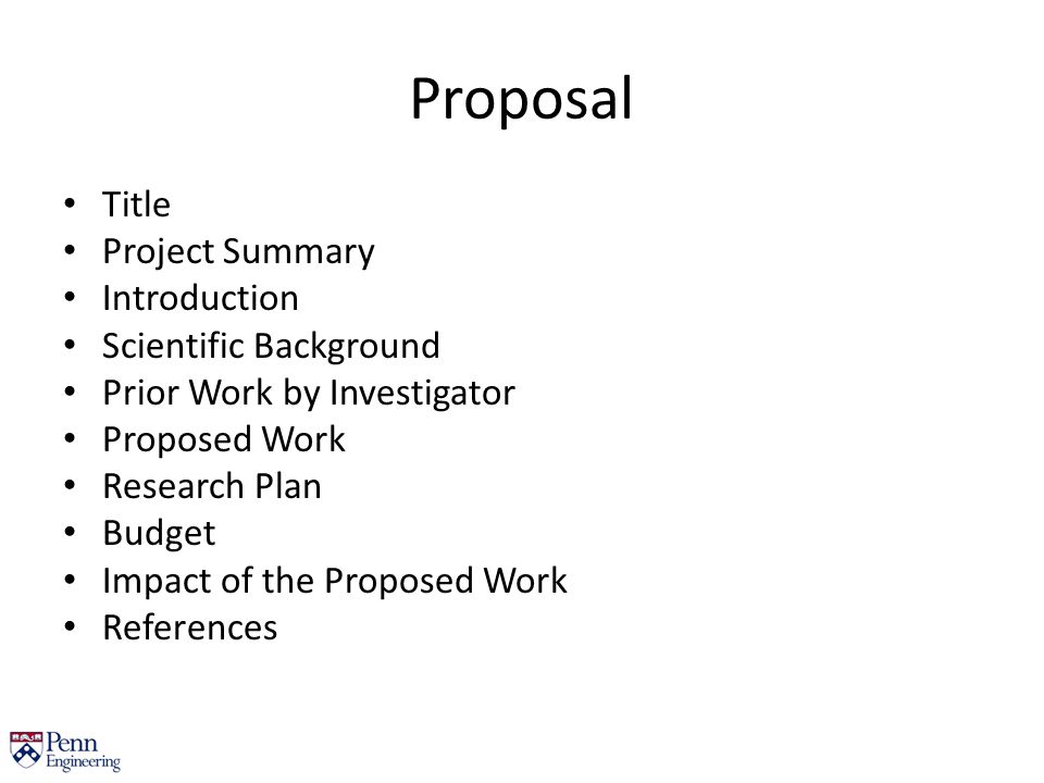 Proposal Title Project Summary Introduction Scientific Background